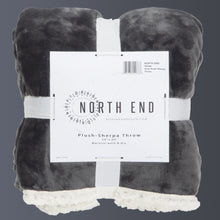 Load image into Gallery viewer, Grey Plush Sherpa Throw