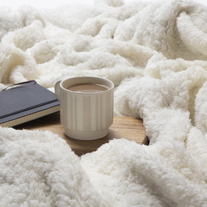 Grey Plush Sherpa Throw