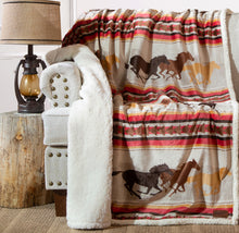 Load image into Gallery viewer, Wrangler® Running Horse Plush Sherpa Throw