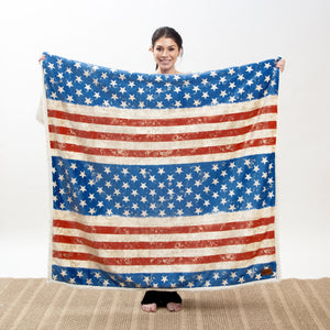 Wrangler® Stars & Stripes Plush Sherpa Throw