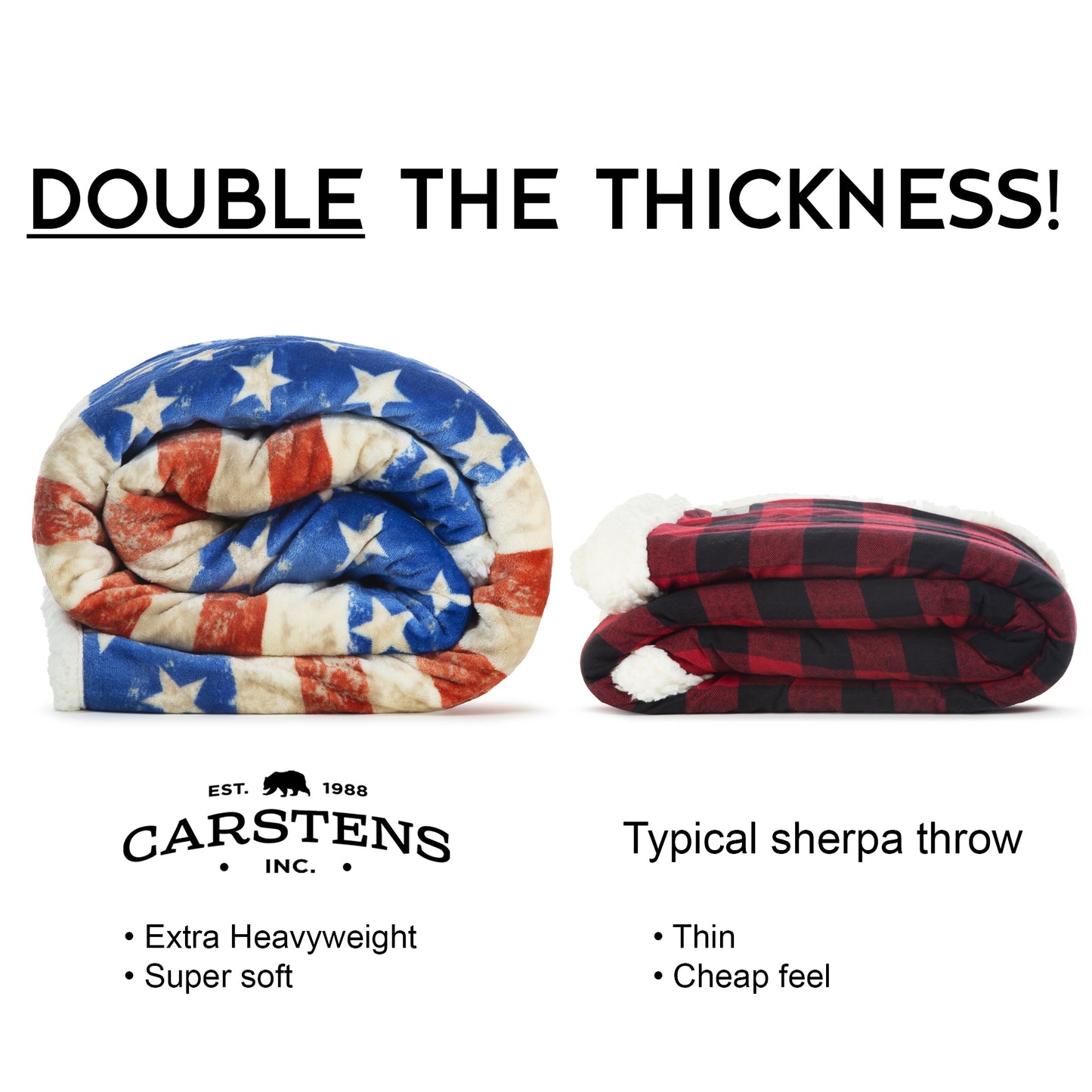 Wrangler® Stars & Stripes Plush Sherpa Throw