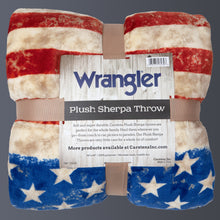 Load image into Gallery viewer, Wrangler® Stars &amp; Stripes Plush Sherpa Throw