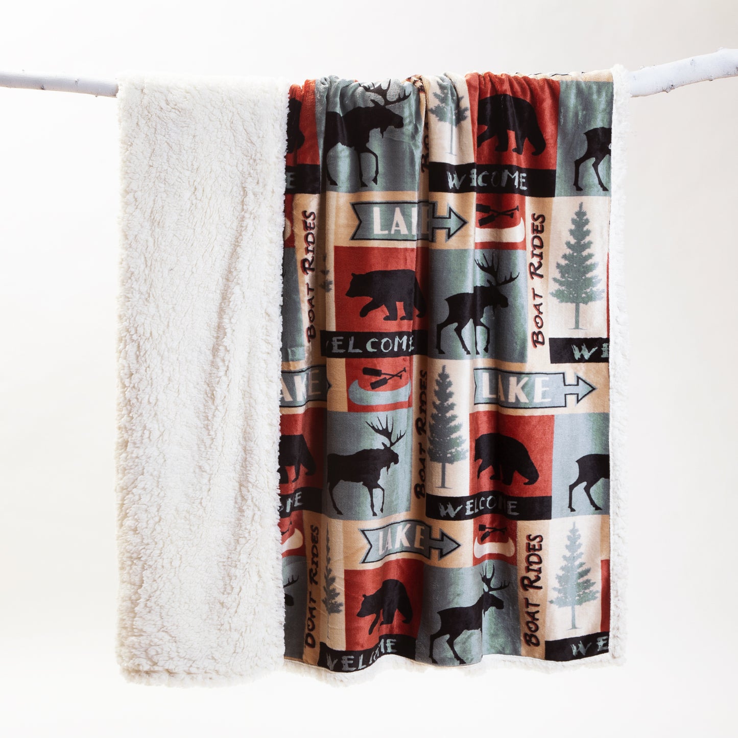 Lake House Plush Sherpa Throw