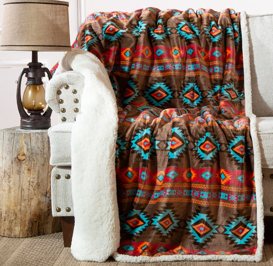 Wrangler® Southwest Horizon Plush Sherpa Throw