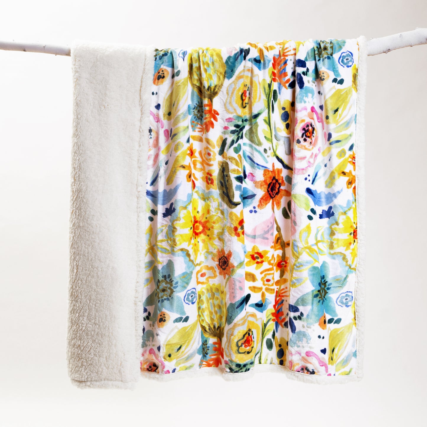 Field of Flowers Plush Sherpa Throw