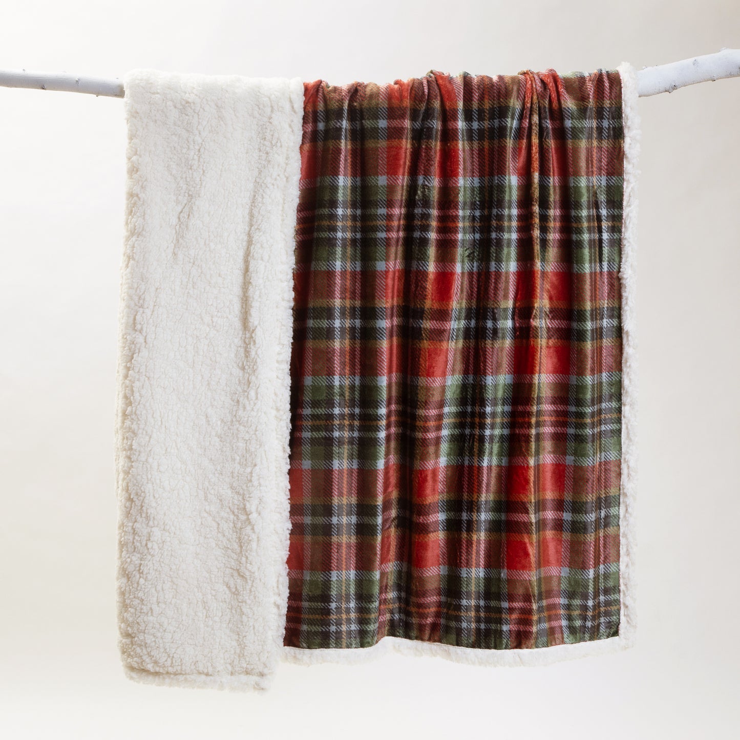 Rust & Sage Plush Sherpa Throw