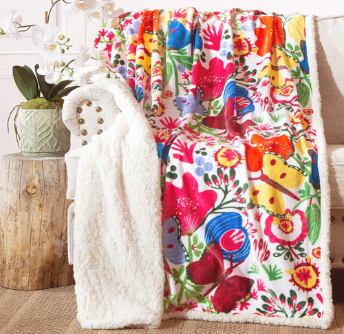 Butterfly Plush Sherpa Throw