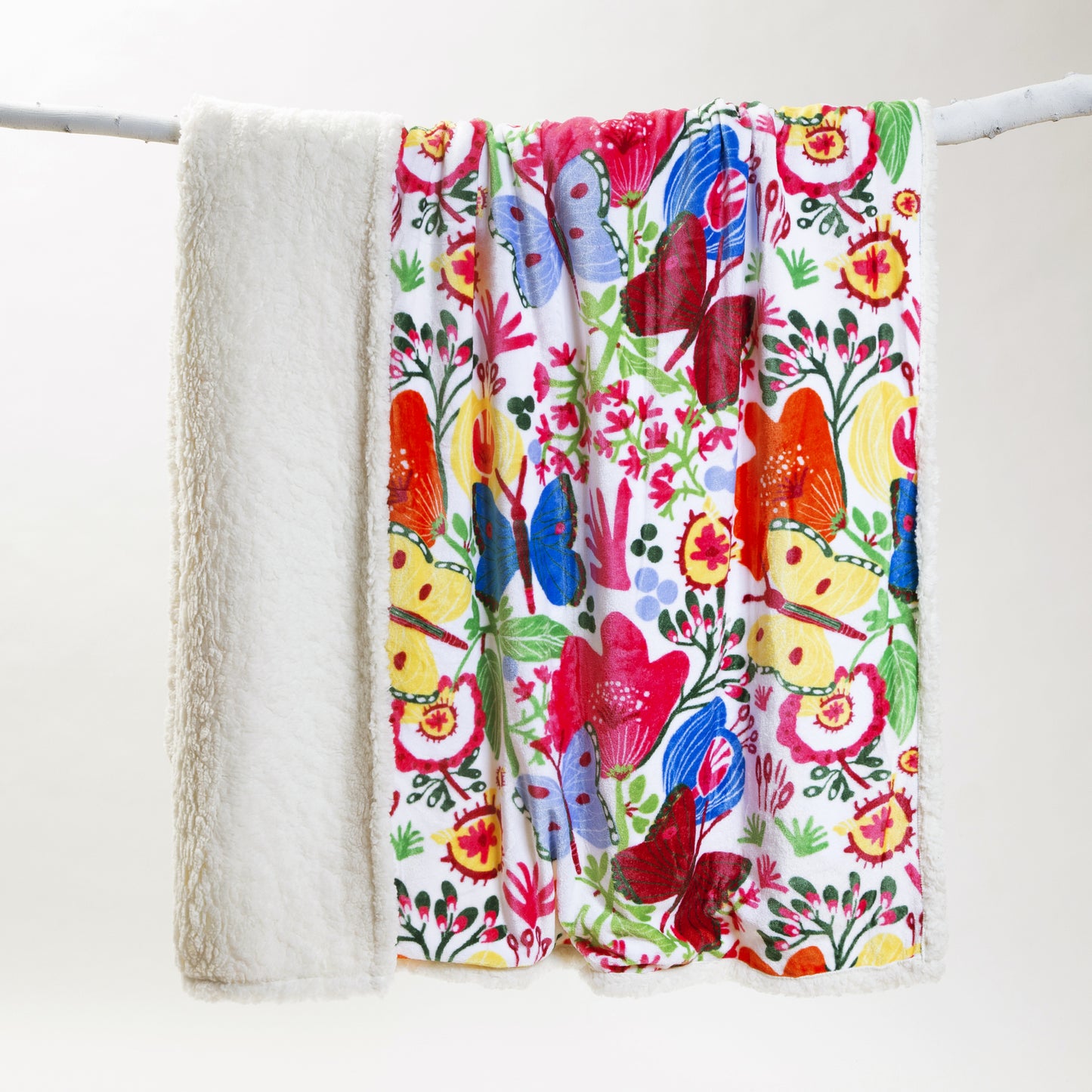 Butterfly Plush Sherpa Throw