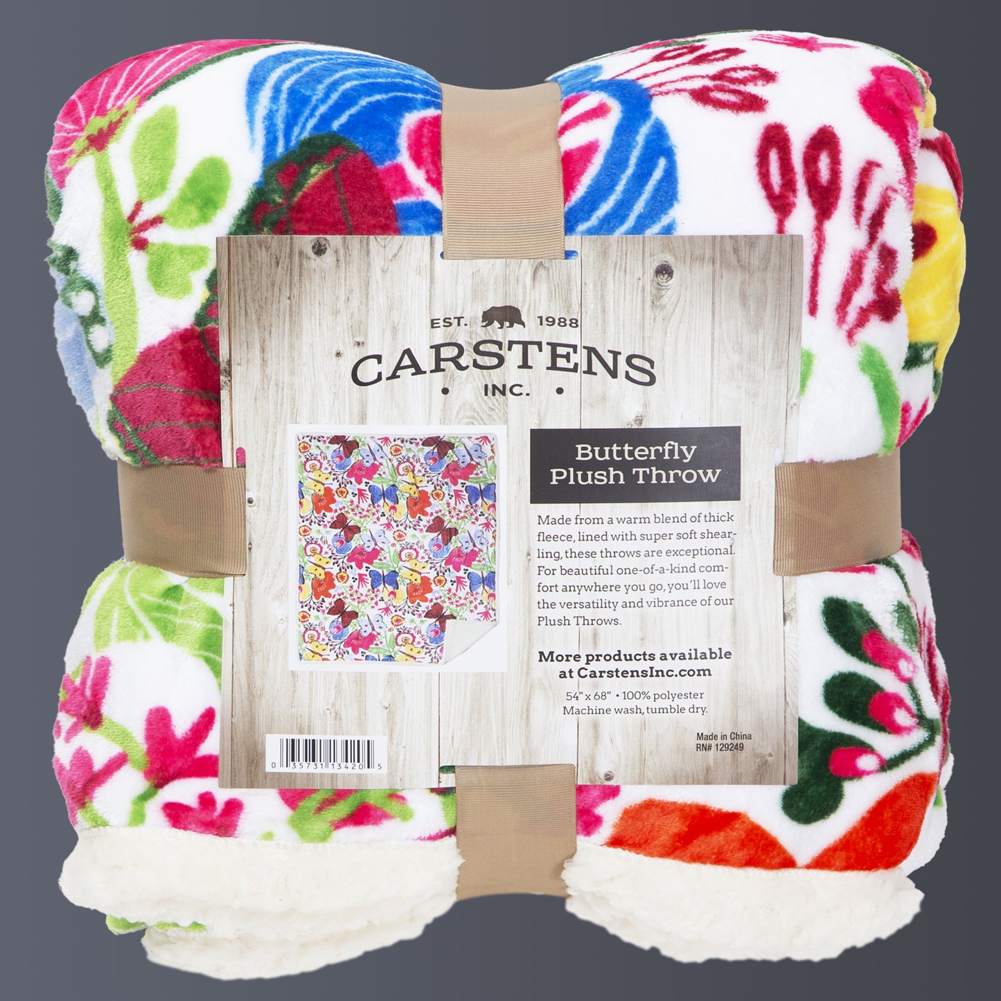 Butterfly Plush Sherpa Throw