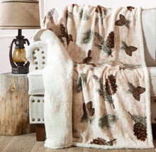 Load image into Gallery viewer, Pinecone Plush Sherpa Throw