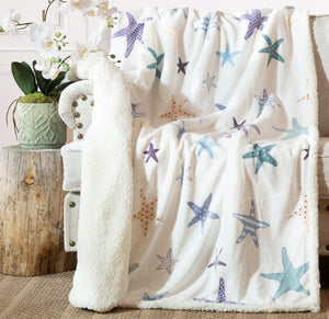 Starfish Plush Sherpa Throw