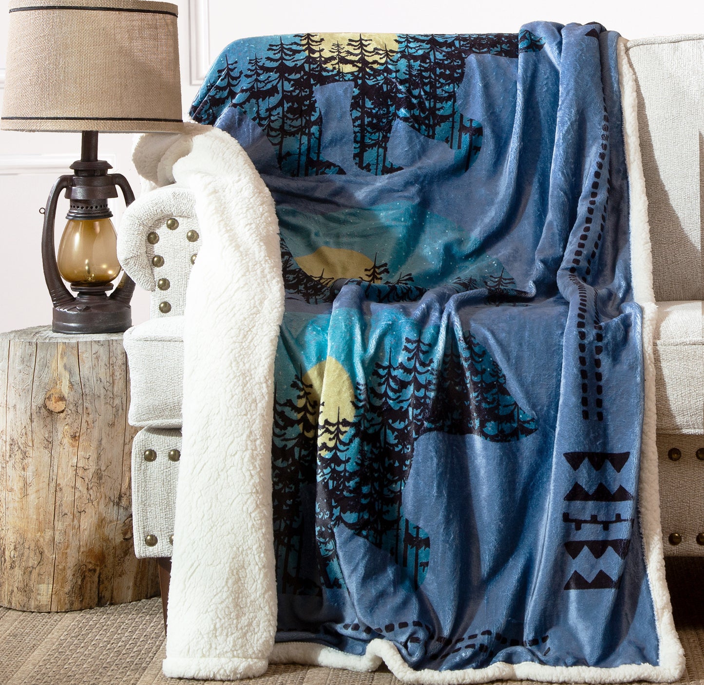 Three Bears Plush Sherpa Throw