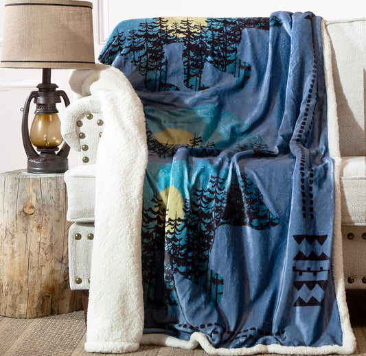 Three Bears Plush Sherpa Throw