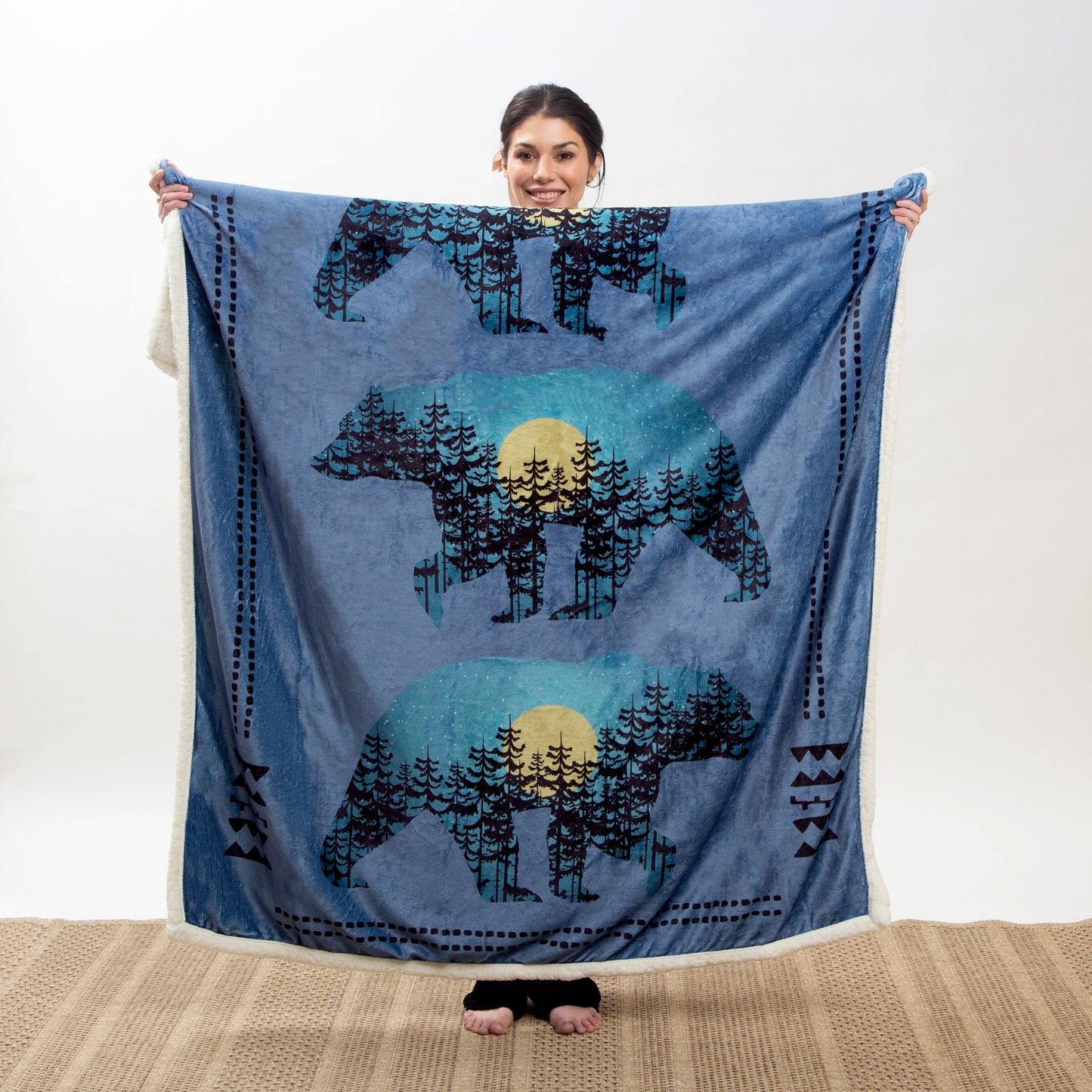 Three Bears Plush Sherpa Throw