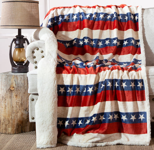 Americana Plush Sherpa Throw