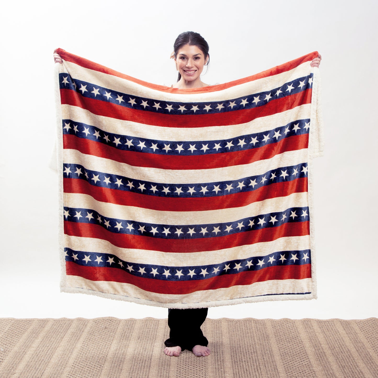 Americana Plush Sherpa Throw