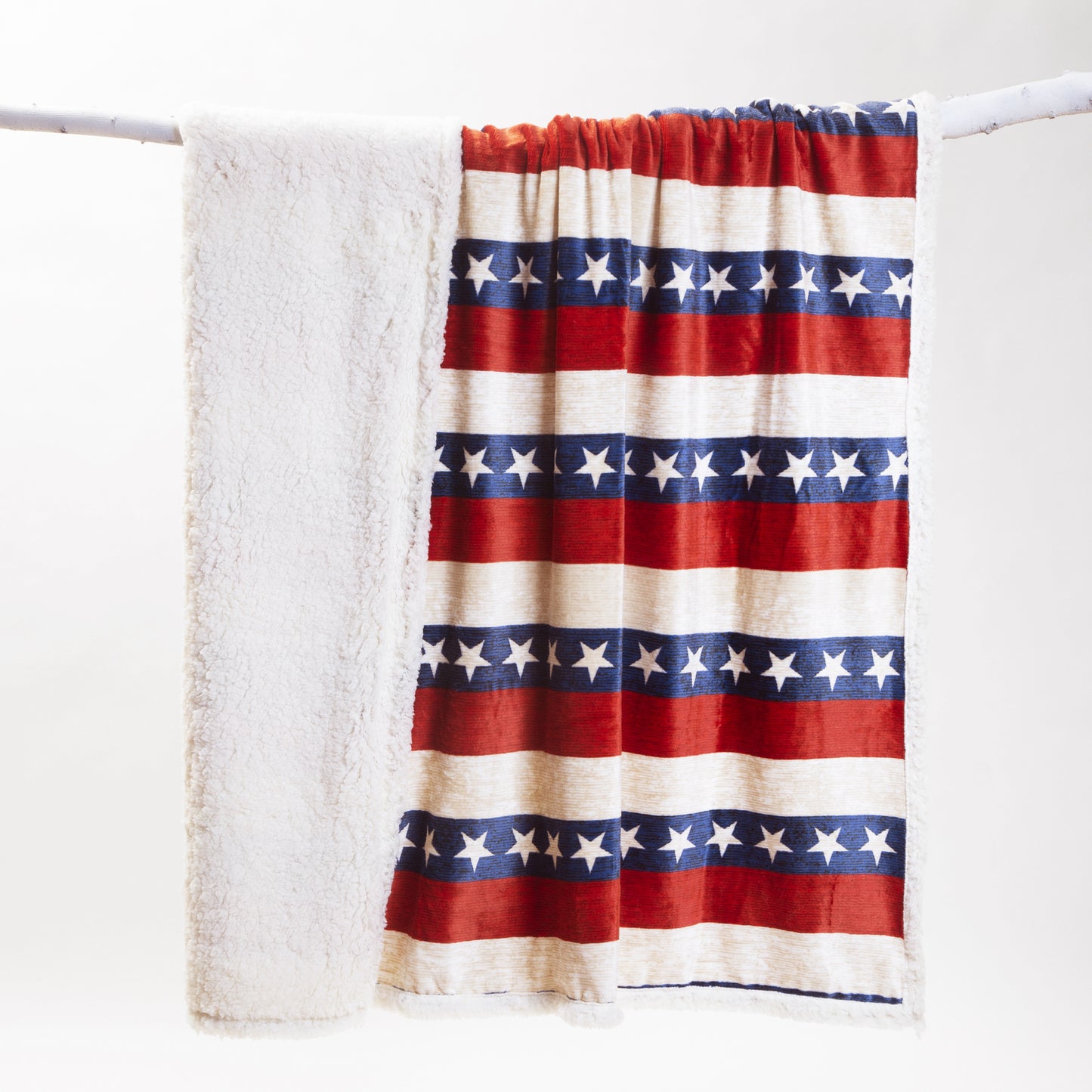 Americana Plush Sherpa Throw
