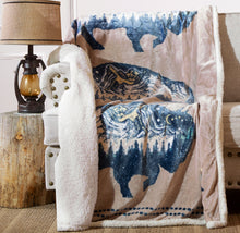 Load image into Gallery viewer, Three Buffalo Plush Sherpa Throw