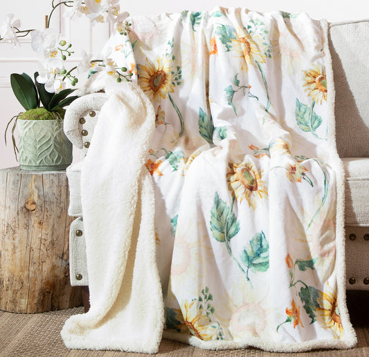Sunflower Plush Sherpa Throw