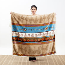 Load image into Gallery viewer, Cactus Stripe Plush Sherpa Throw