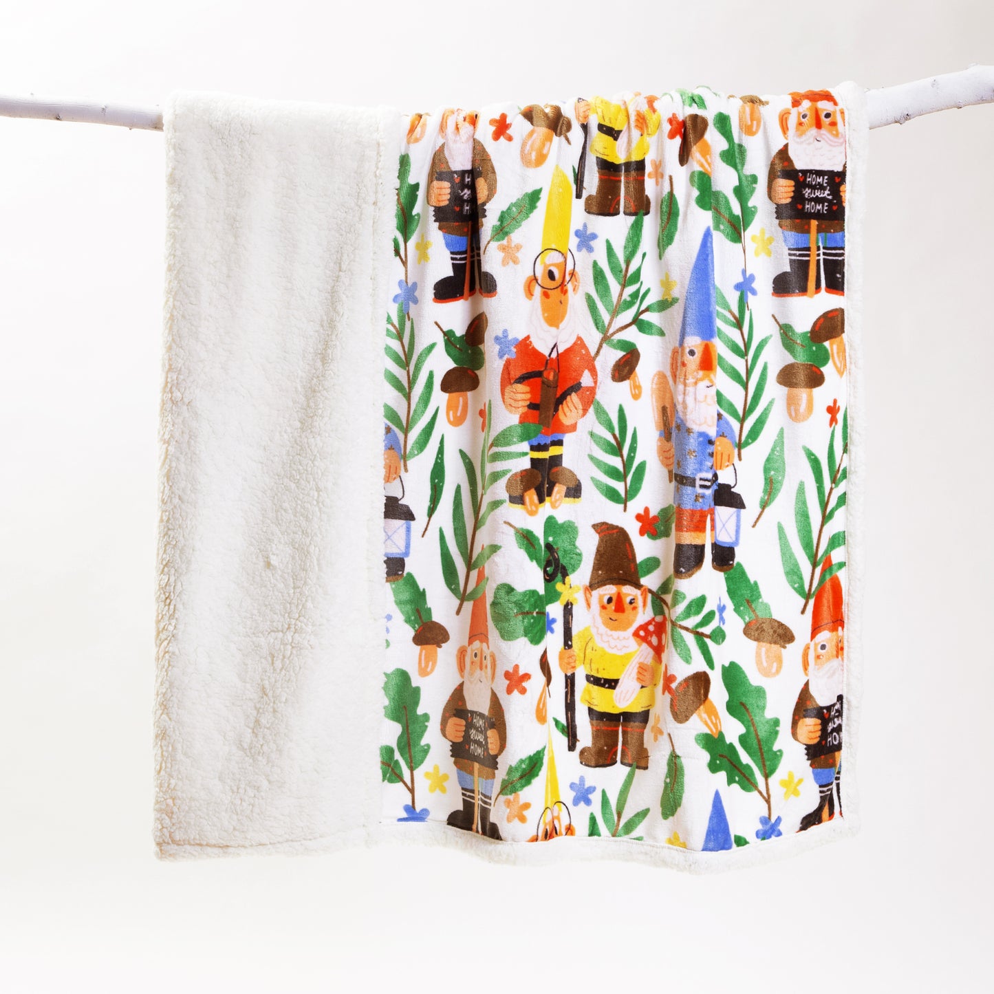 Gnomes Plush Sherpa Throw