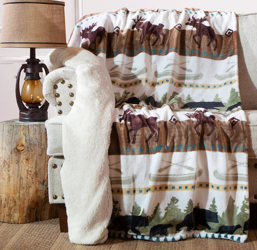 Hidden Lake Plush Sherpa Throw