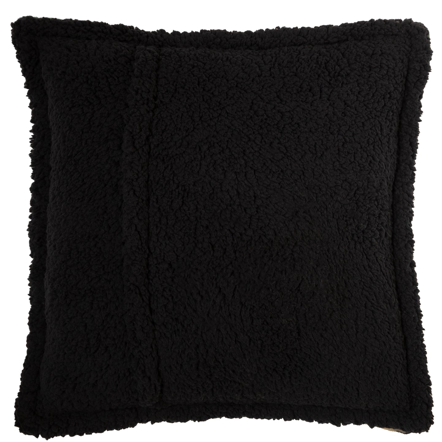 Bear Trails with Black Sherpa Plush Pillow