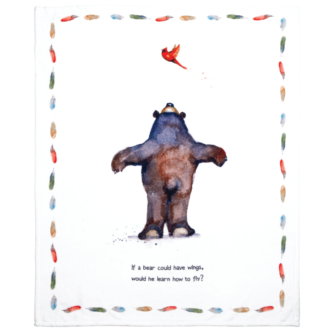 Dean Crouser If a Bear Could Fly Plush Throw Blanket