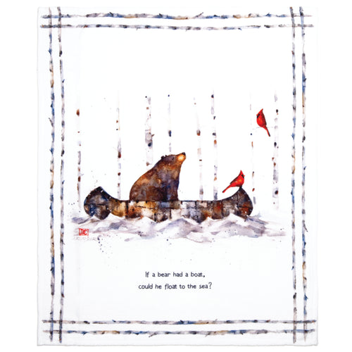 Dean Crouser Bear & Canoe Plush Throw Blanket