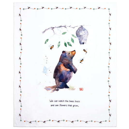 Dean Crouser Bear & Bees Plush Throw Blanket