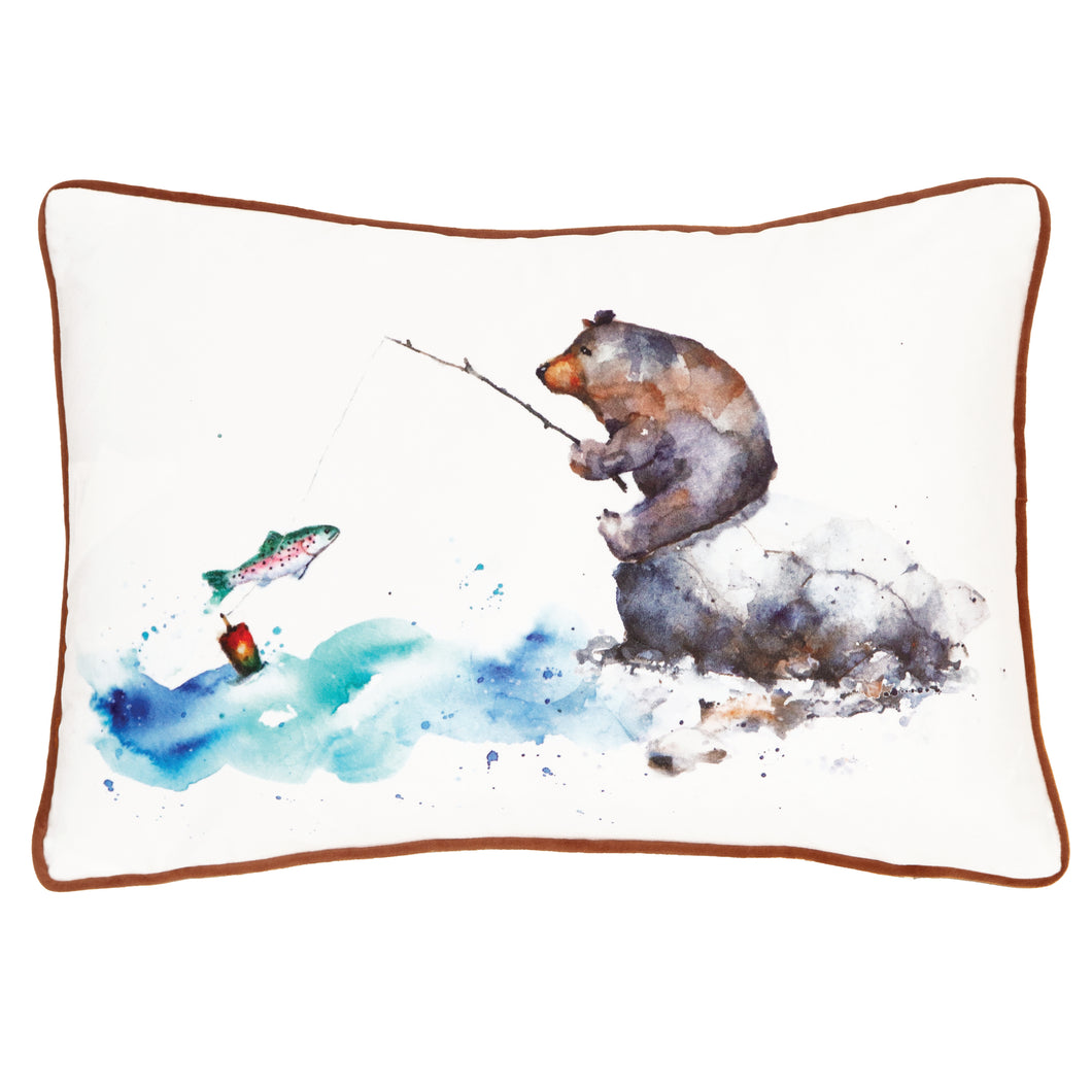 Fishing Bear Pillow