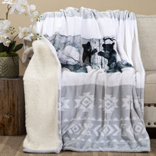 Load image into Gallery viewer, Dean Crouser Mama Bear &amp; Cubs Plush Sherpa Throw Blanket