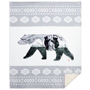 Dean Crouser Mama Bear & Cubs Plush Sherpa Throw Blanket