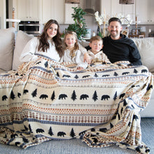 Load image into Gallery viewer, Scandinavian Bear Plush Bed Blanket