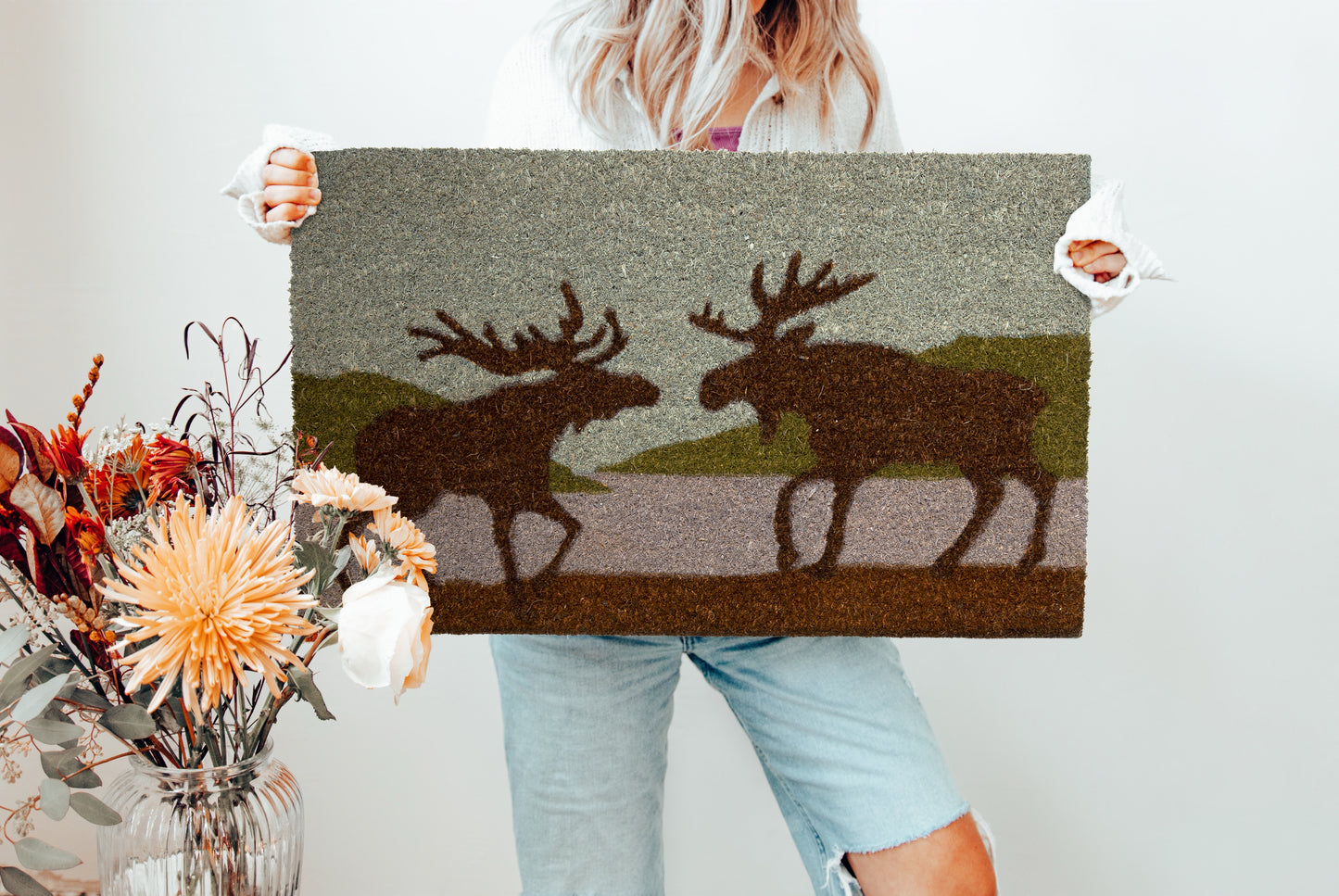 Moose Coir Door Mat
