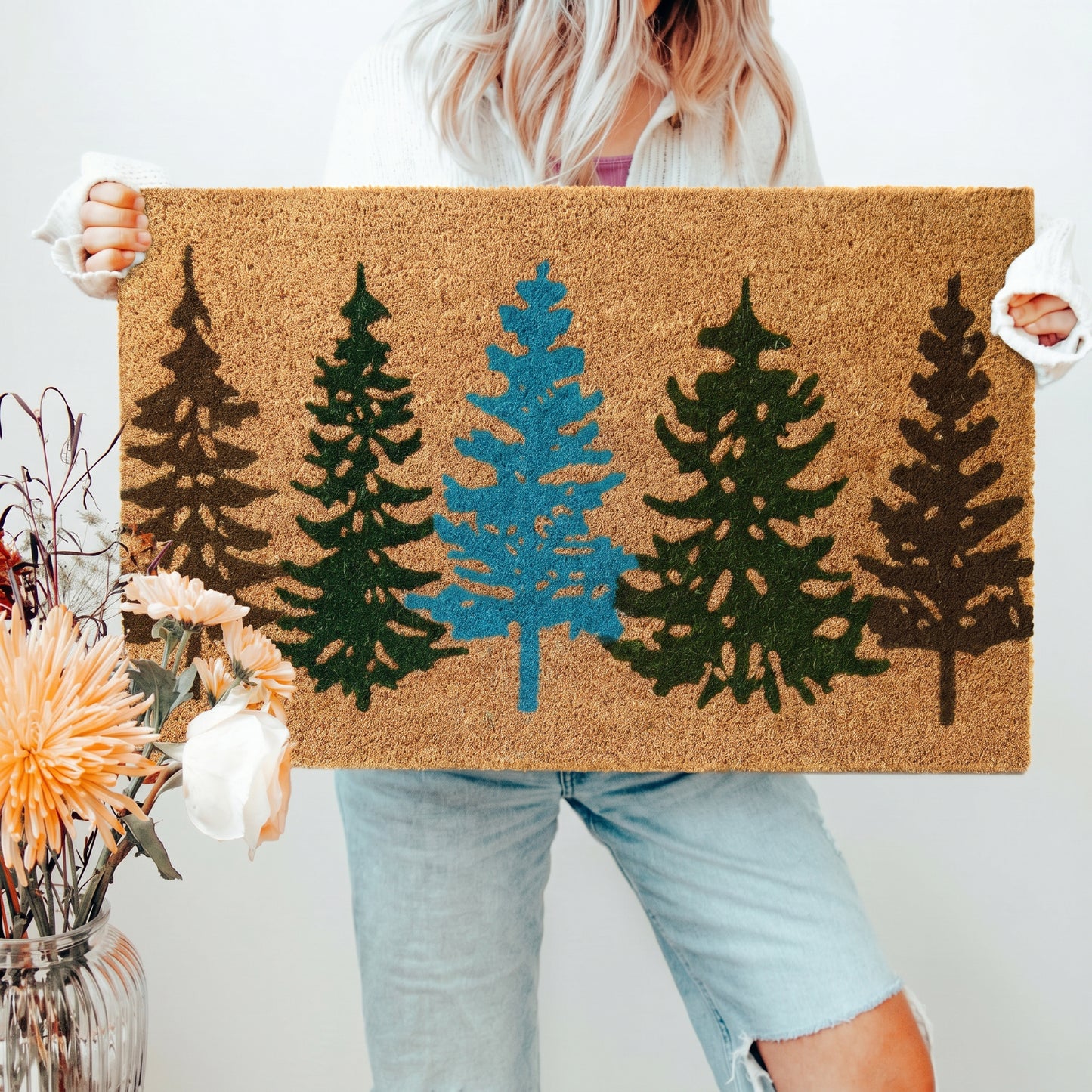 Pine Tree Coir Door Mat