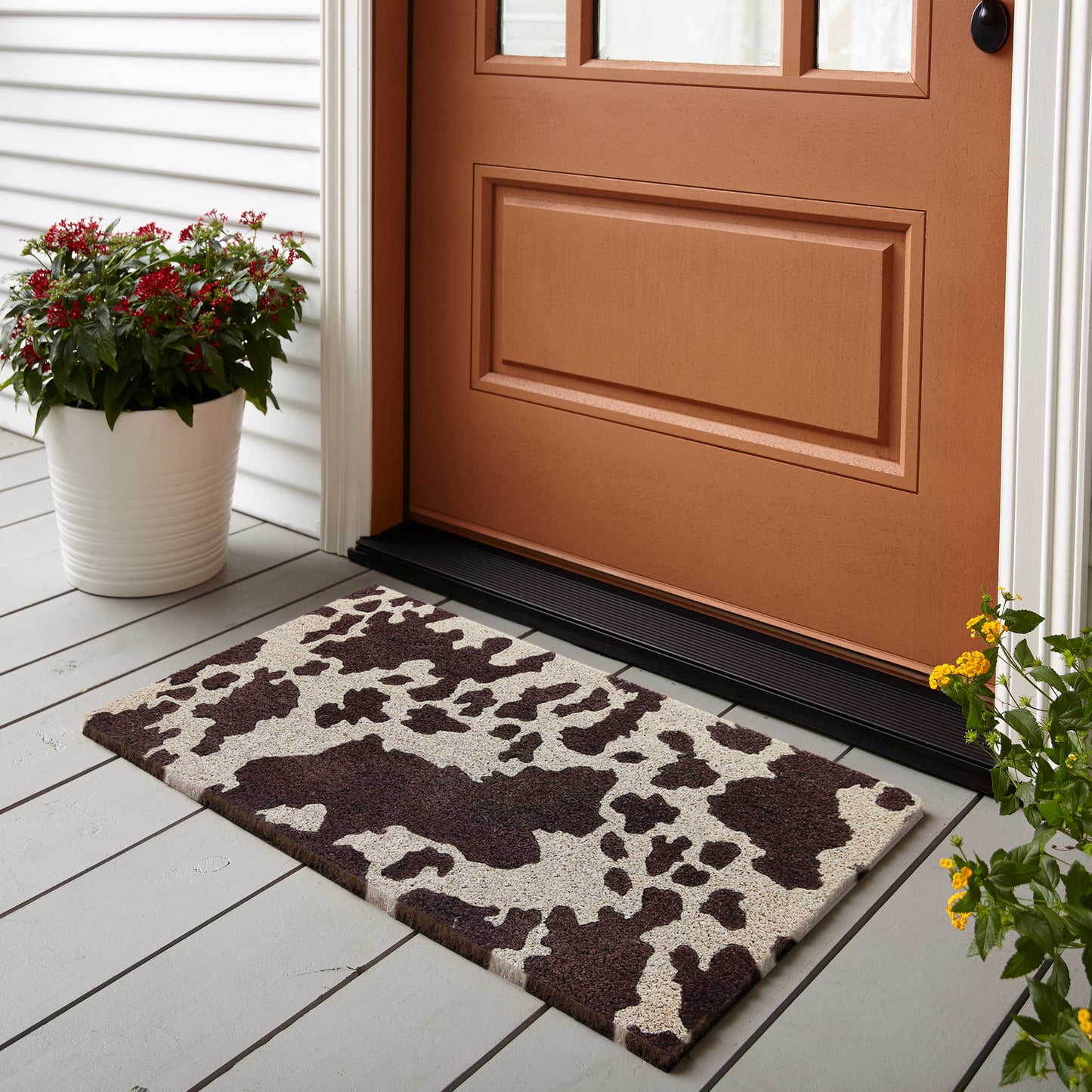 Cowhide Coir Door Mat