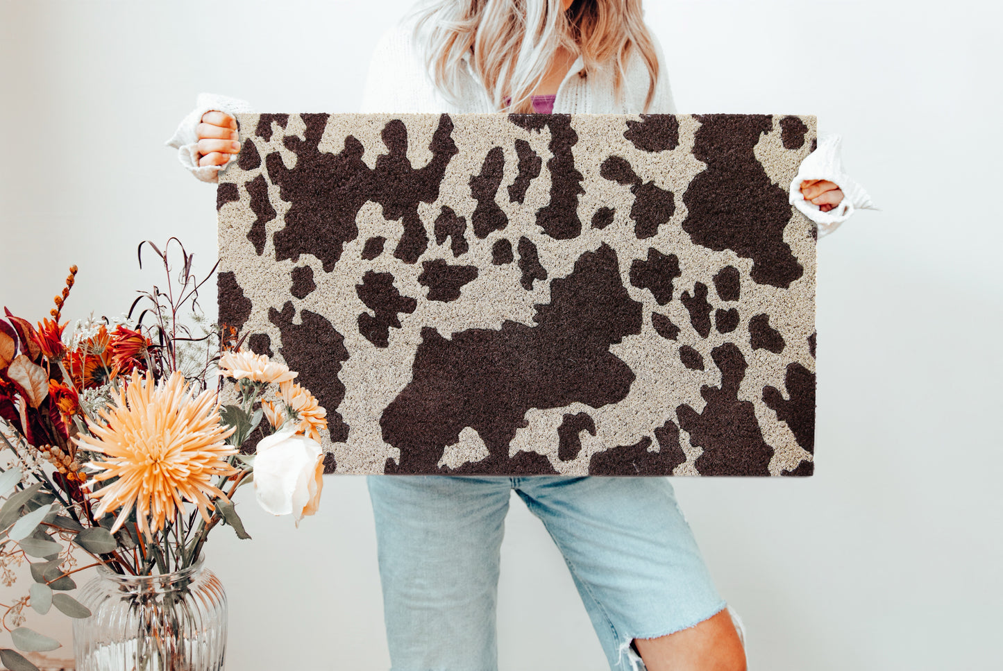 Cowhide Coir Door Mat