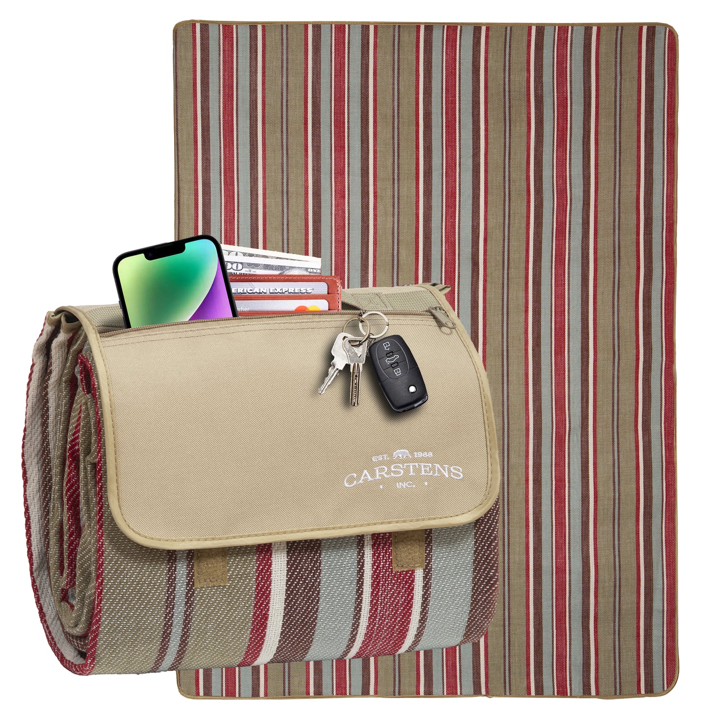 Meadow Stripe Woven Picnic Blanket