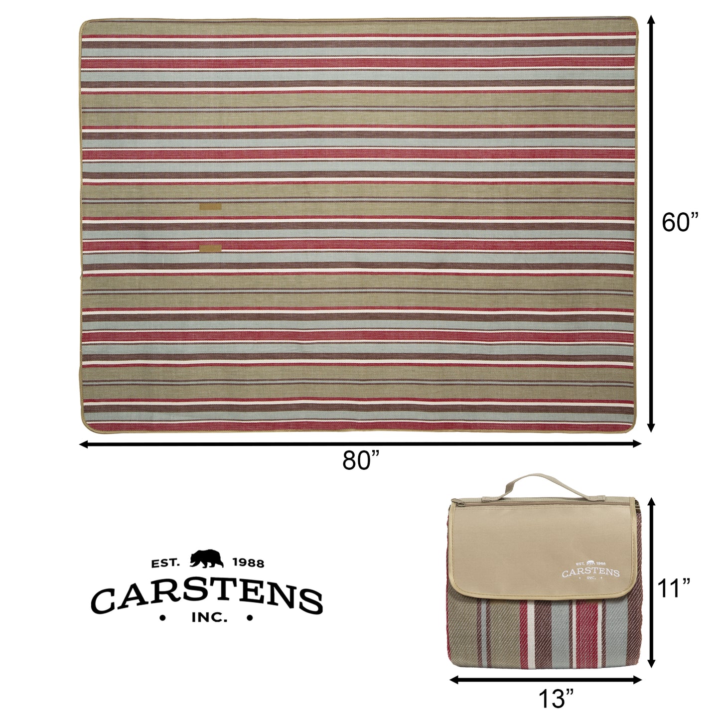 Meadow Stripe Woven Picnic Blanket