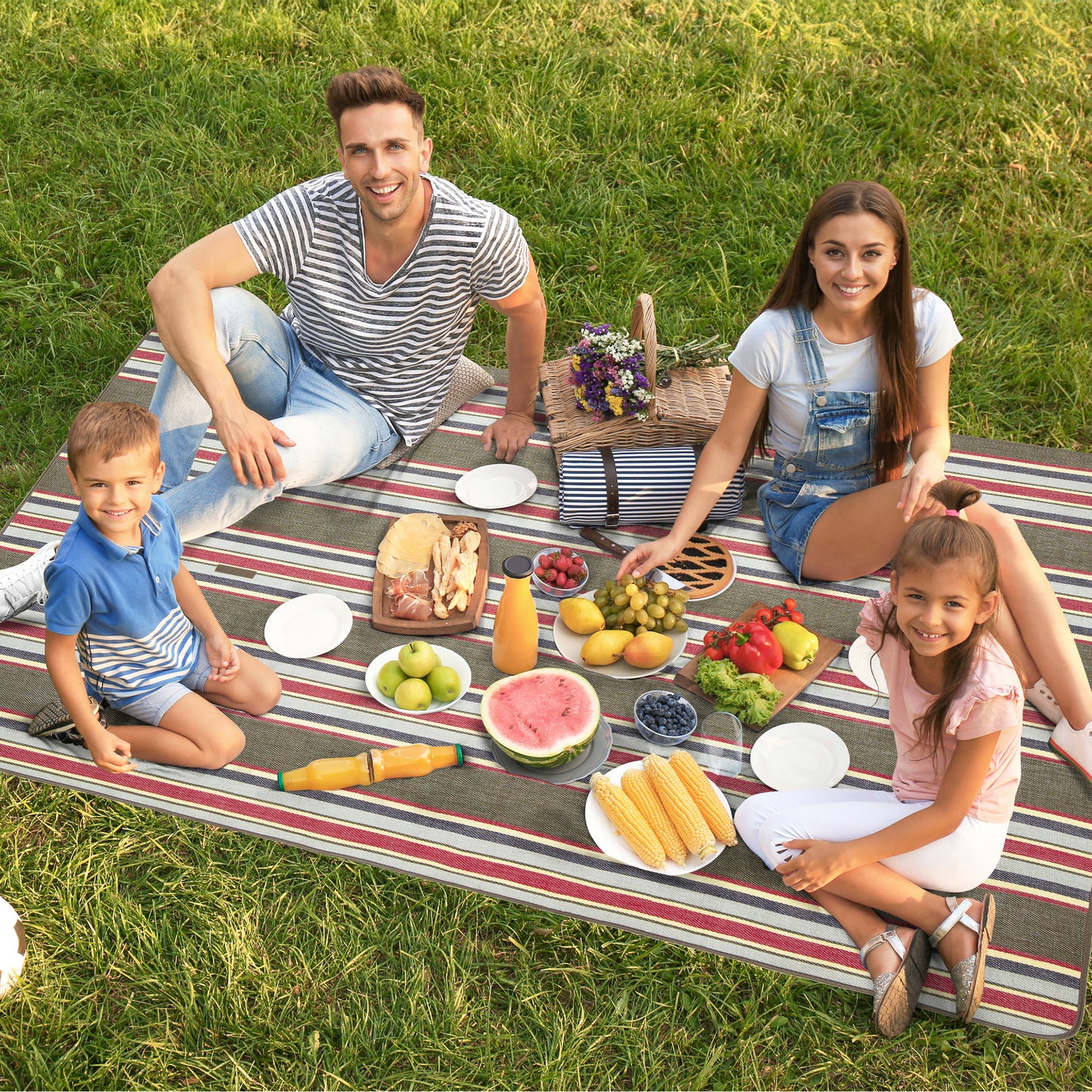 Field Stripe Woven Picnic Blanket