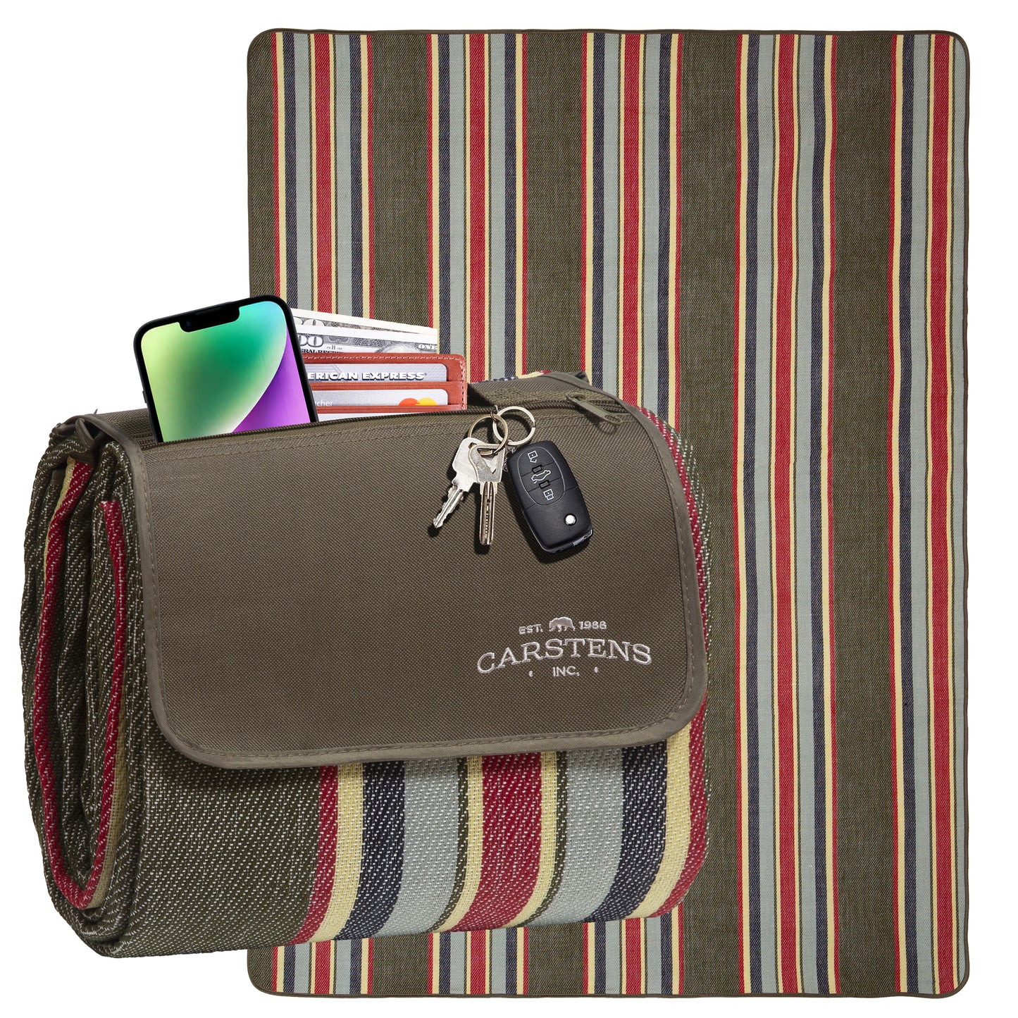 Field Stripe Woven Picnic Blanket