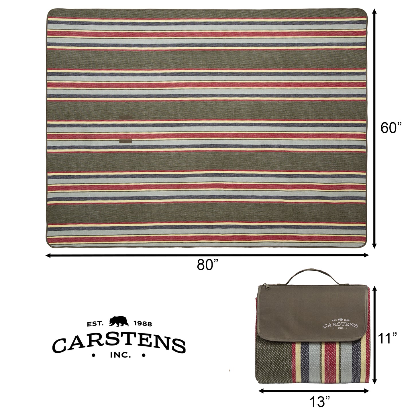 Field Stripe Woven Picnic Blanket
