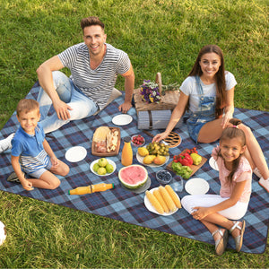 Stormy Plaid Picnic Blanket