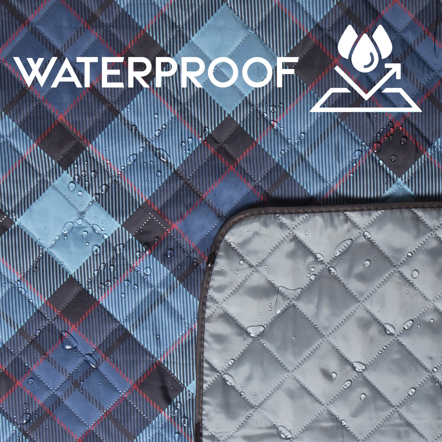 Stormy Plaid Printed Picnic Blanket