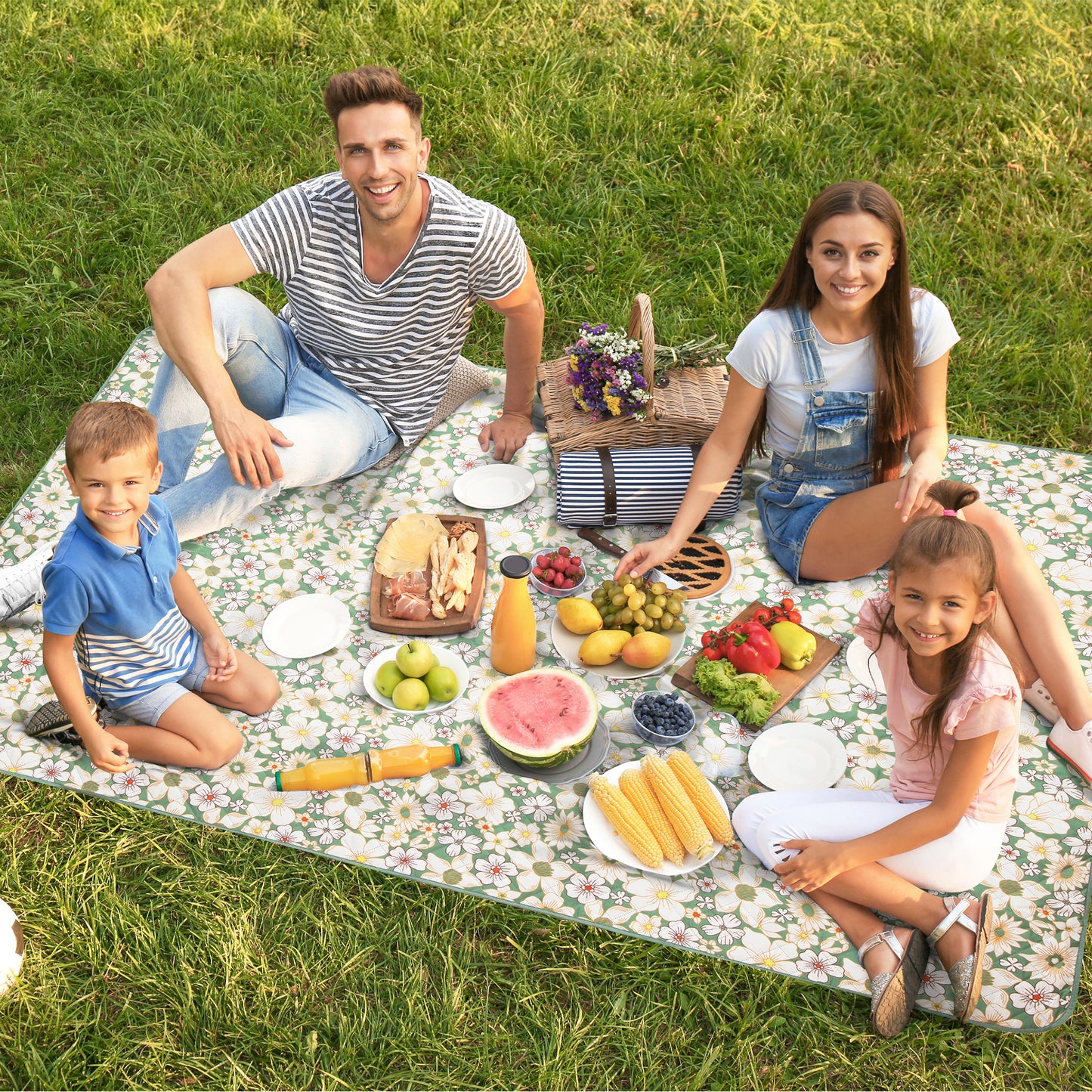 Spring Garden Printed Picnic Blanket