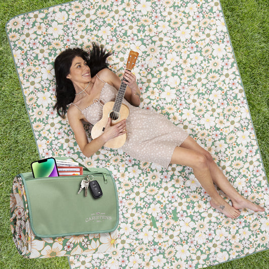 Spring Garden Printed Picnic Blanket