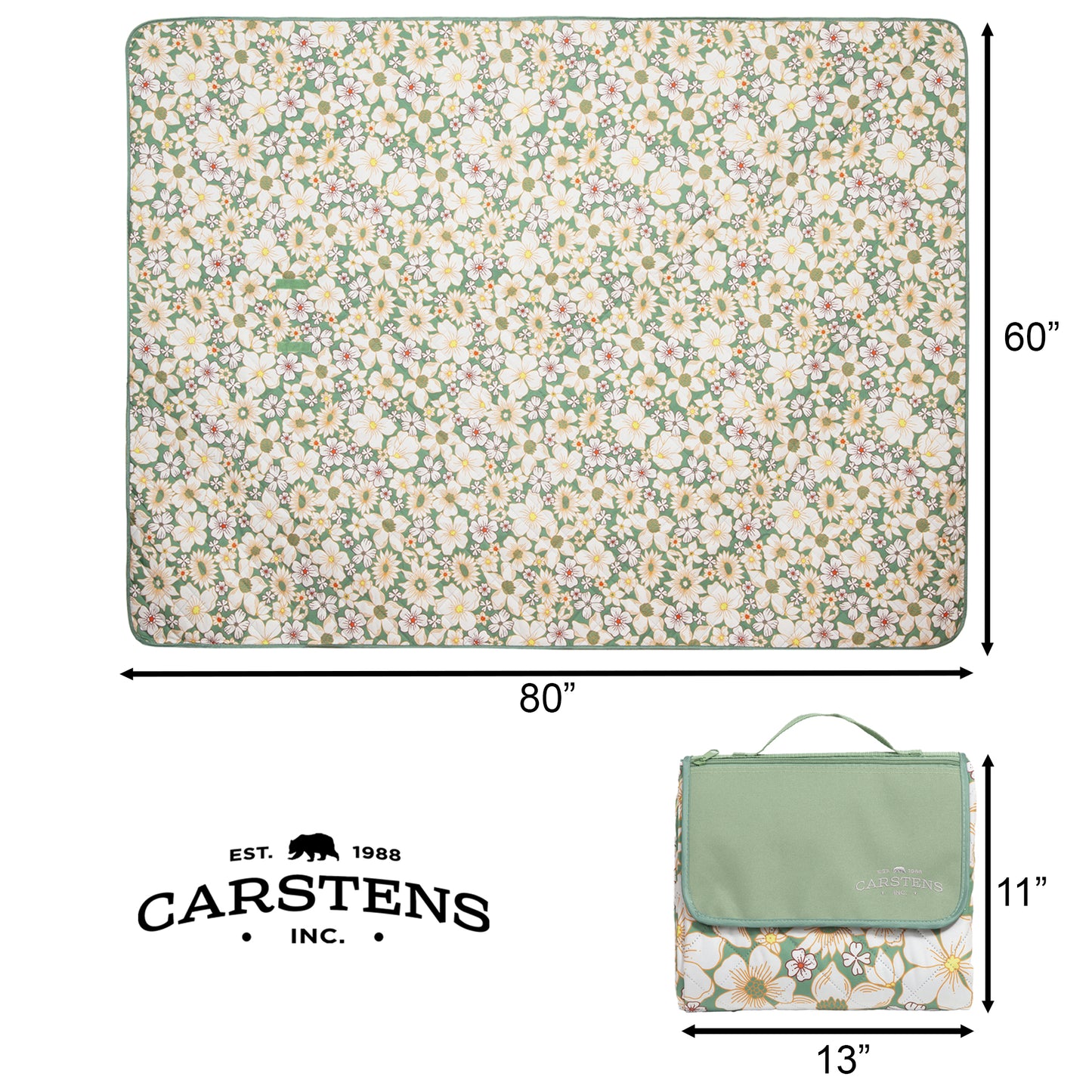 Spring Garden Printed Picnic Blanket