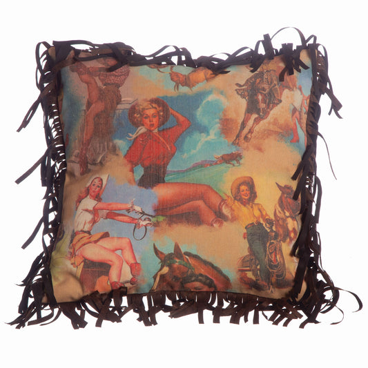 Retro Cowgirl Pillow