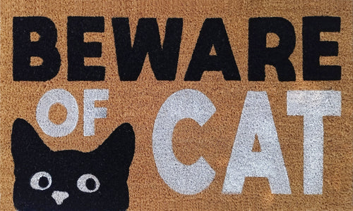 Beware of Cat Coir Mat